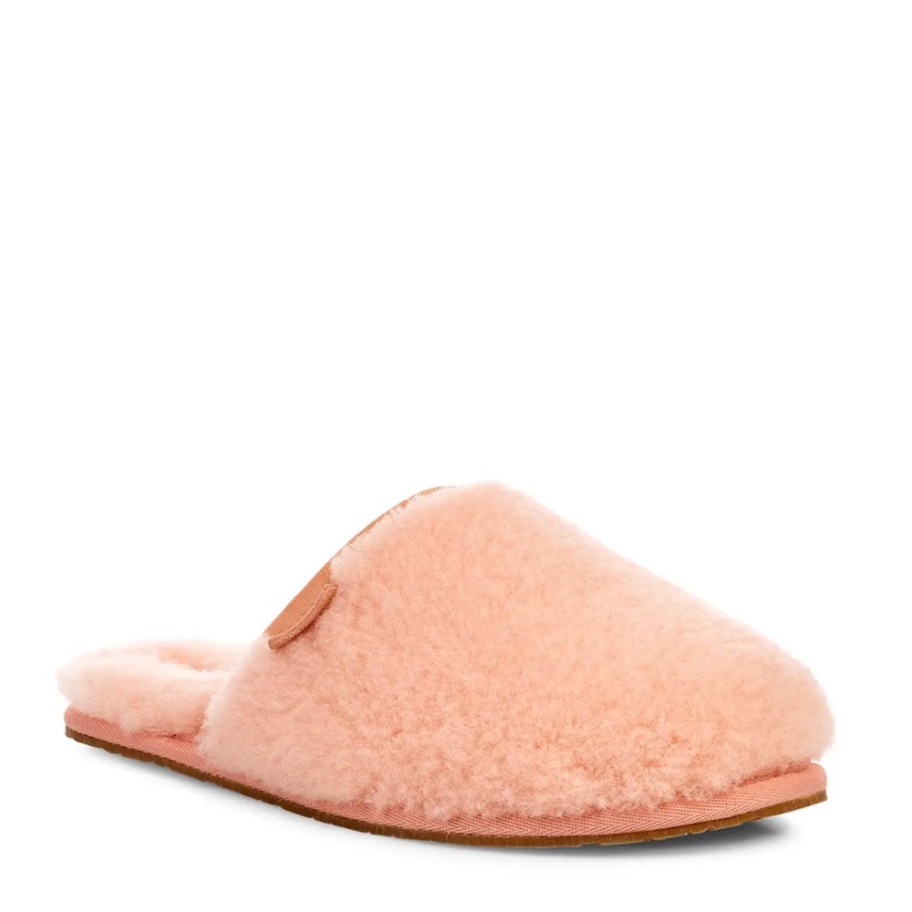 UGG Women's Plush Slip-On Shearling Slippers in Peach